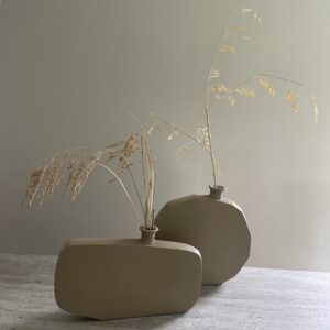 Vaas raw aluminium beige high